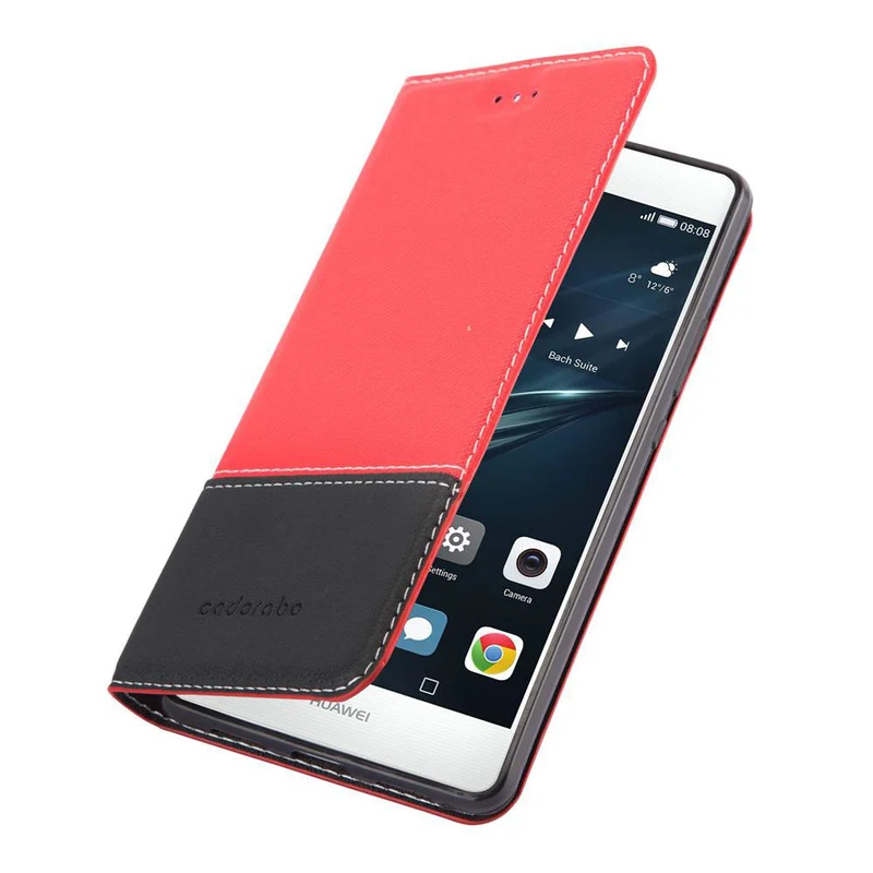 Cadorabo Hülle kompatibel mit Huawei P9 Schutzhülle mit Magnetverschluss, Standfunktion und Kartenfach