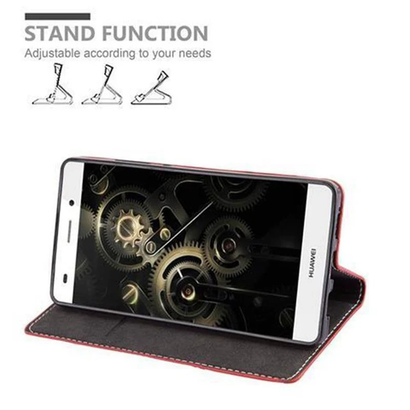 Cadorabo Hülle kompatibel mit Huawei P8 LITE 2015 Schutzhülle mit Magnetverschluss, Standfunktion und Kartenfach