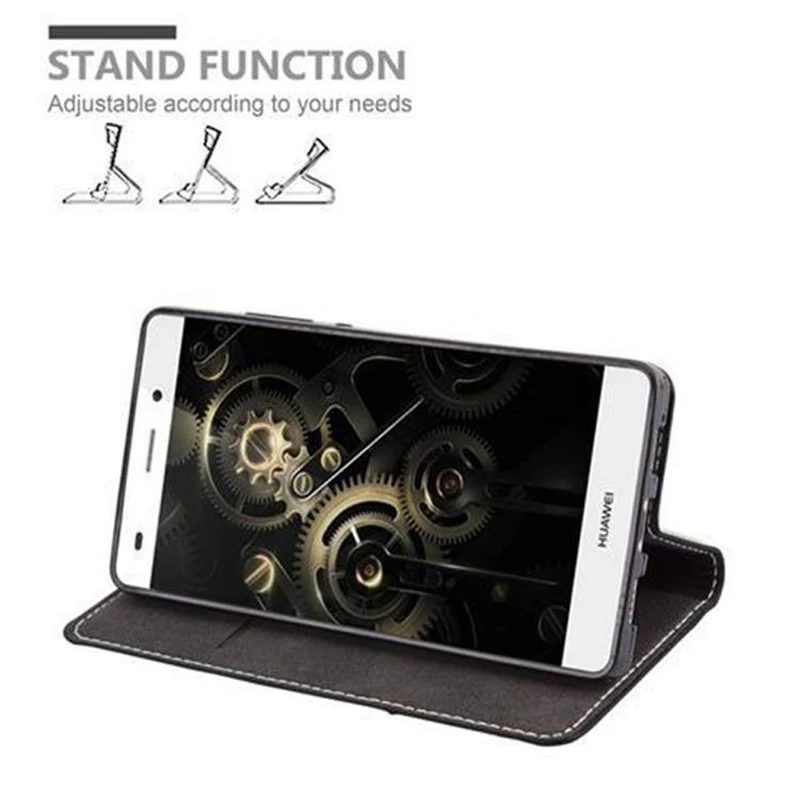 Cadorabo Hülle kompatibel mit Huawei P8 LITE 2015 Schutzhülle mit Magnetverschluss, Standfunktion und Kartenfach