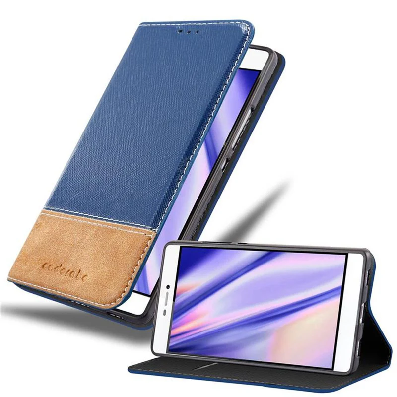 Cadorabo Hülle kompatibel mit Huawei P8 Schutzhülle mit Magnetverschluss, Standfunktion und Kartenfach