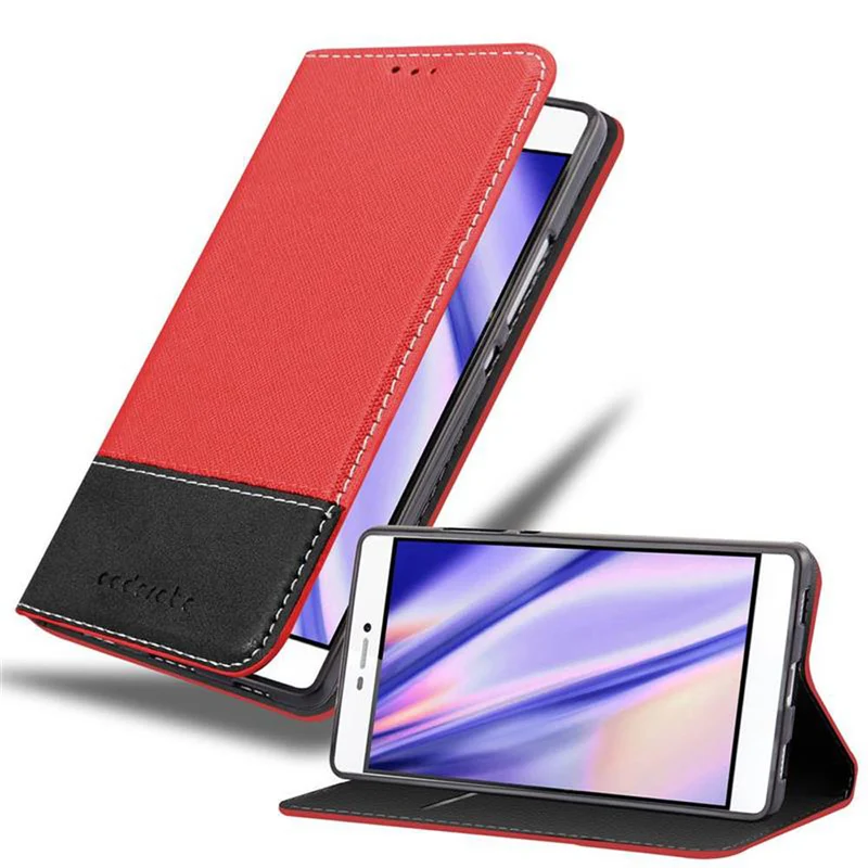 Cadorabo Hülle kompatibel mit Huawei P8 Schutzhülle mit Magnetverschluss, Standfunktion und Kartenfach