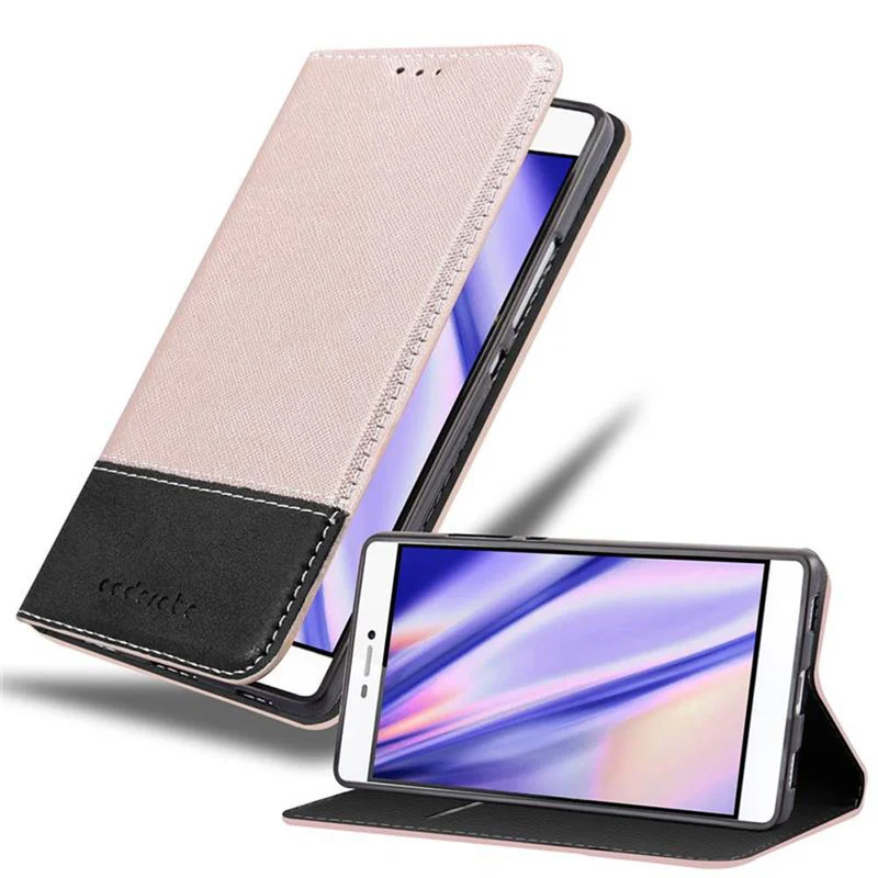 Cadorabo Hülle kompatibel mit Huawei P8 Schutzhülle mit Magnetverschluss, Standfunktion und Kartenfach