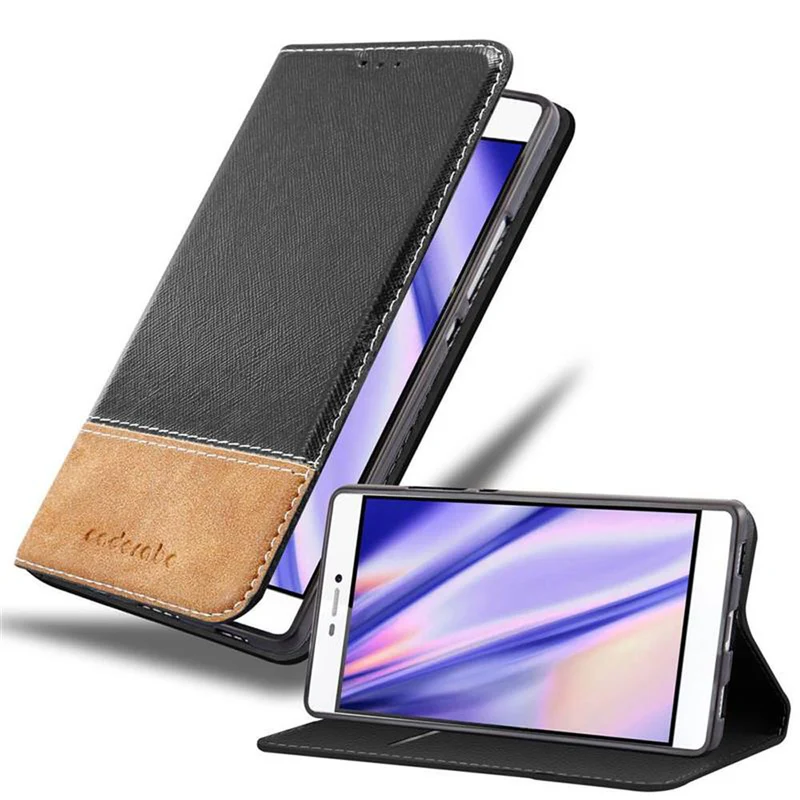 Cadorabo Hülle kompatibel mit Huawei P8 Schutzhülle mit Magnetverschluss, Standfunktion und Kartenfach