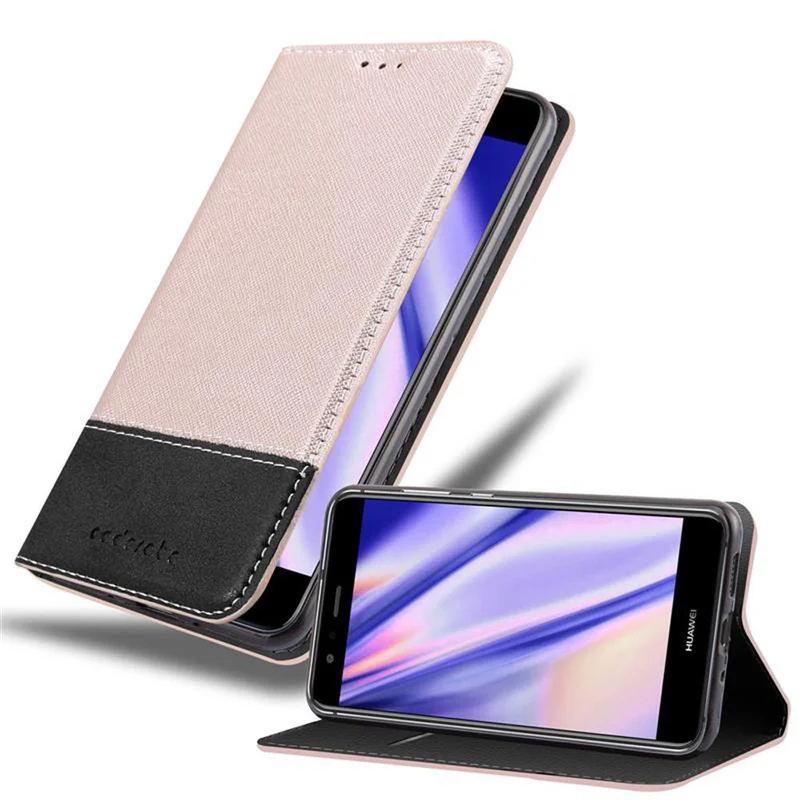 Cadorabo Hülle kompatibel mit Huawei P10 LITE Schutzhülle mit Magnetverschluss, Standfunktion und Kartenfach
