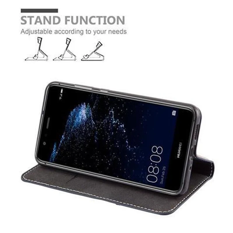Cadorabo Hülle kompatibel mit Huawei P10 LITE Schutzhülle mit Magnetverschluss, Standfunktion und Kartenfach