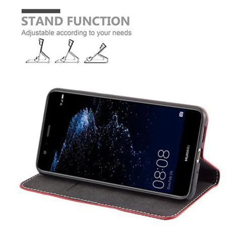 Cadorabo Hülle kompatibel mit Huawei P10 LITE Schutzhülle mit Magnetverschluss, Standfunktion und Kartenfach