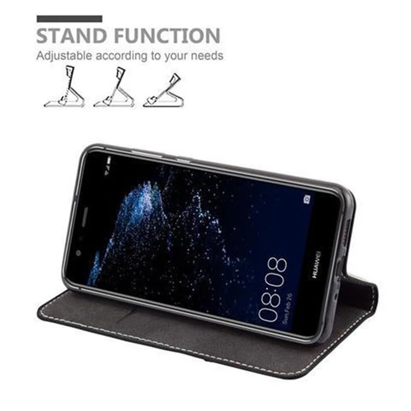 Cadorabo Hülle kompatibel mit Huawei P10 LITE Schutzhülle mit Magnetverschluss, Standfunktion und Kartenfach