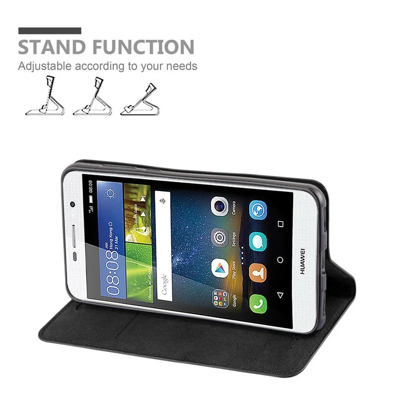 Cadorabo Hülle kompatibel mit Huawei Y5 2017 / Y6 2017 Schutzhülle mit Magnetverschluss, Standfunktion und Kartenfach