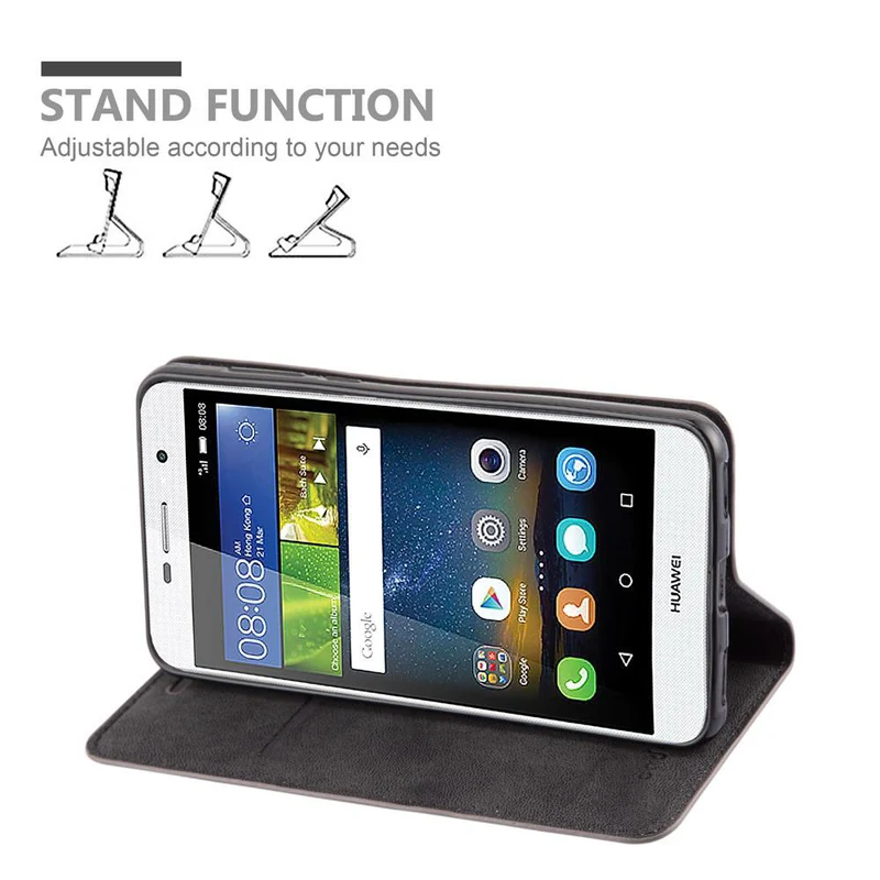 Cadorabo Hülle kompatibel mit Huawei Y5 2017 / Y6 2017 Schutzhülle mit Magnetverschluss, Standfunktion und Kartenfach