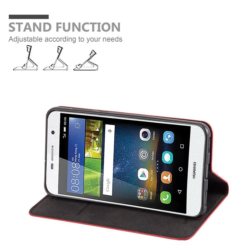 Cadorabo Hülle kompatibel mit Huawei Y5 2017 / Y6 2017 Schutzhülle mit Magnetverschluss, Standfunktion und Kartenfach