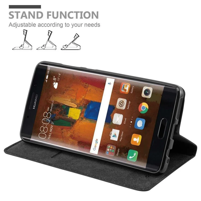 Cadorabo Hülle kompatibel mit Huawei MATE 9 PRO Schutzhülle mit Magnetverschluss, Standfunktion und Kartenfach
