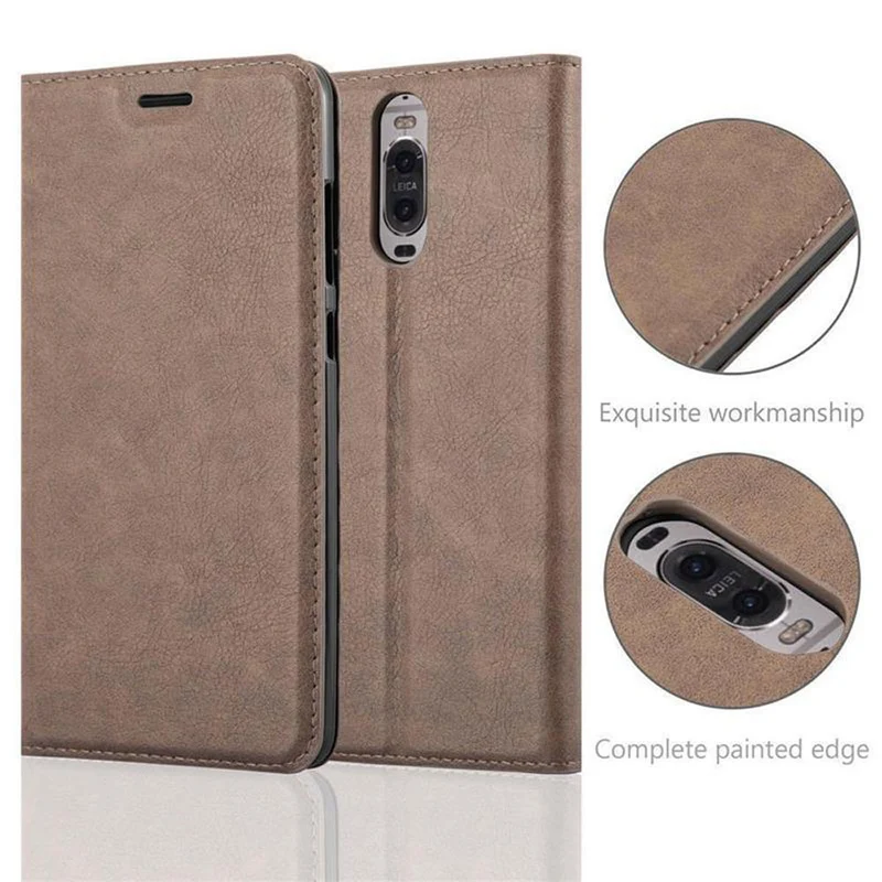 Cadorabo Hülle kompatibel mit Huawei MATE 9 PRO Schutzhülle mit Magnetverschluss, Standfunktion und Kartenfach