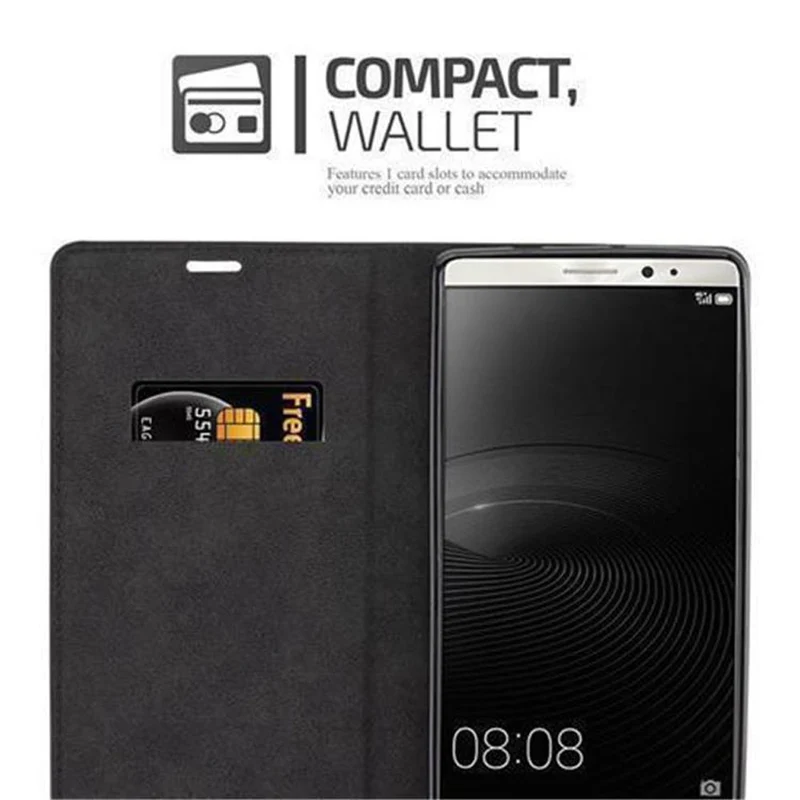 Cadorabo Hülle kompatibel mit Huawei MATE 8 Schutzhülle mit Magnetverschluss, Standfunktion und Kartenfach