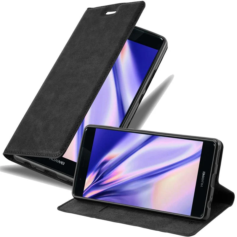 Cadorabo Hülle kompatibel mit Huawei P9 PLUS Schutzhülle mit Magnetverschluss, Standfunktion und Kartenfach