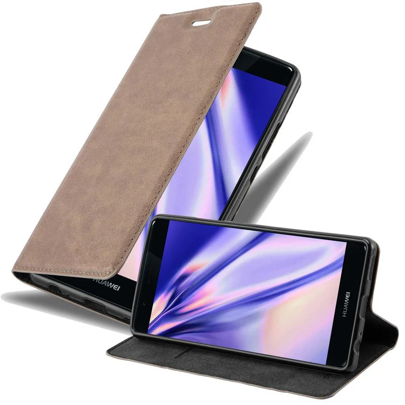 Cadorabo Hülle kompatibel mit Huawei P9 PLUS Schutzhülle mit Magnetverschluss, Standfunktion und Kartenfach