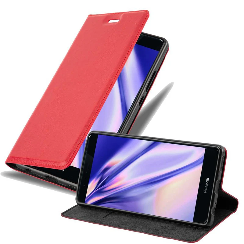 Cadorabo Hülle kompatibel mit Huawei P9 PLUS Schutzhülle mit Magnetverschluss, Standfunktion und Kartenfach