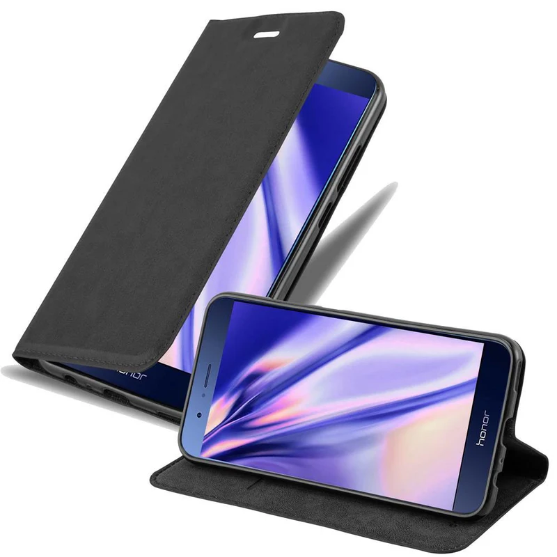 Cadorabo Hülle kompatibel mit Honor 8 PRO Schutzhülle mit Magnetverschluss, Standfunktion und Kartenfach