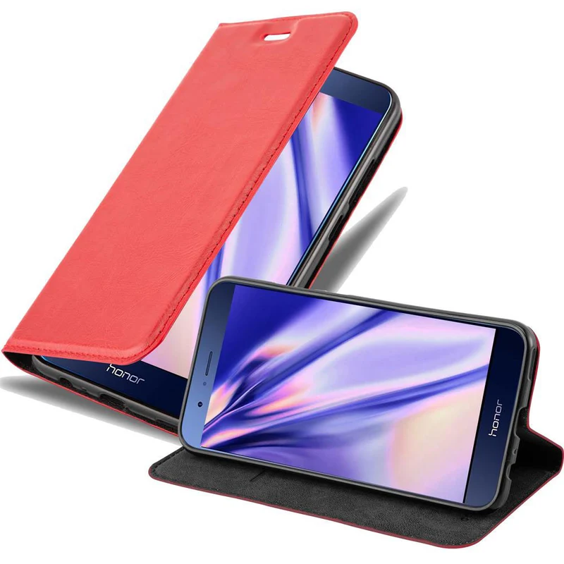 Cadorabo Hülle kompatibel mit Honor 8 PRO Schutzhülle mit Magnetverschluss, Standfunktion und Kartenfach