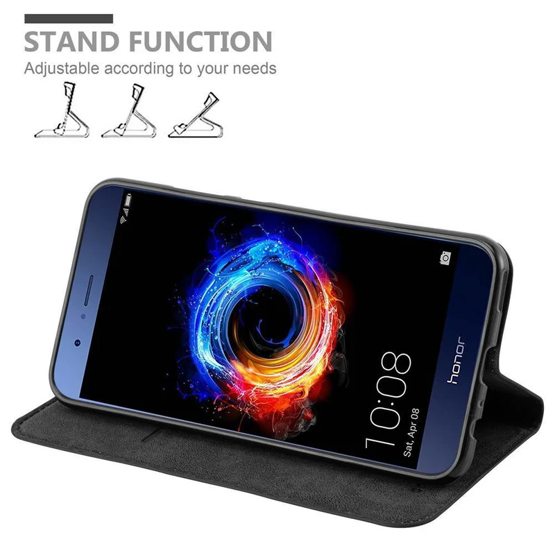 Cadorabo Hülle kompatibel mit Honor 8 PRO Schutzhülle mit Magnetverschluss, Standfunktion und Kartenfach