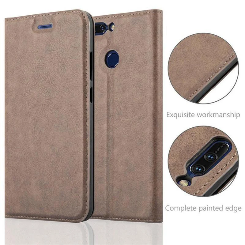 Cadorabo Hülle kompatibel mit Honor 8 PRO Schutzhülle mit Magnetverschluss, Standfunktion und Kartenfach