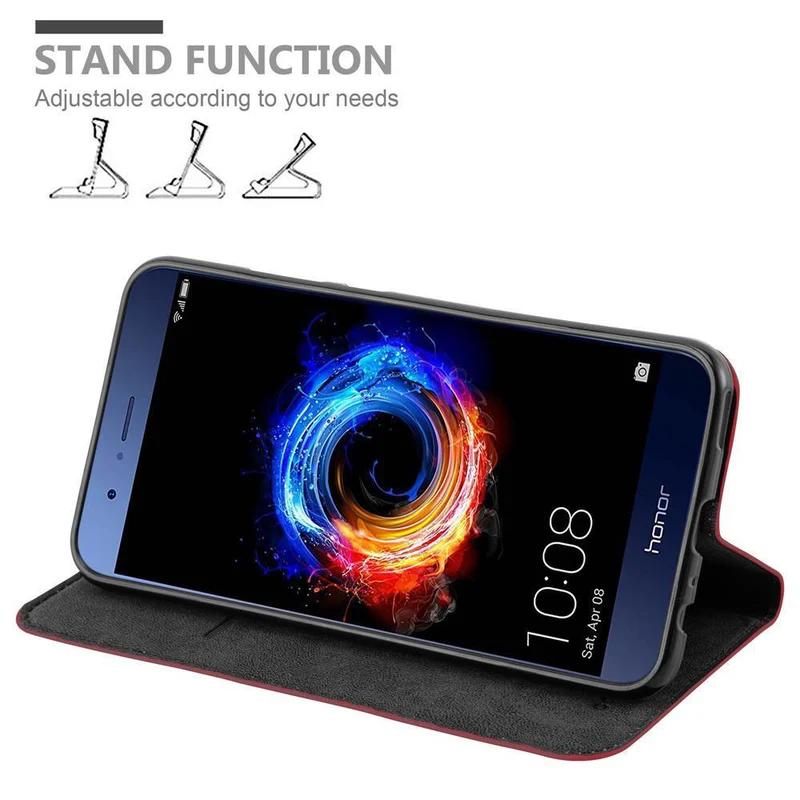 Cadorabo Hülle kompatibel mit Honor 8 PRO Schutzhülle mit Magnetverschluss, Standfunktion und Kartenfach