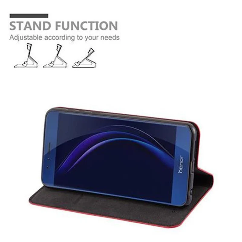 Cadorabo Hülle kompatibel mit Honor 8 / 8 PREMIUM Schutzhülle mit Magnetverschluss, Standfunktion und Kartenfach