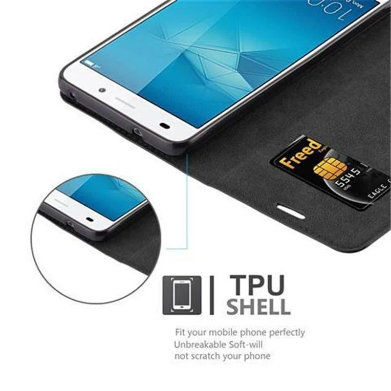 Cadorabo Hülle kompatibel mit Honor 5C Schutzhülle mit Magnetverschluss, Standfunktion und Kartenfach