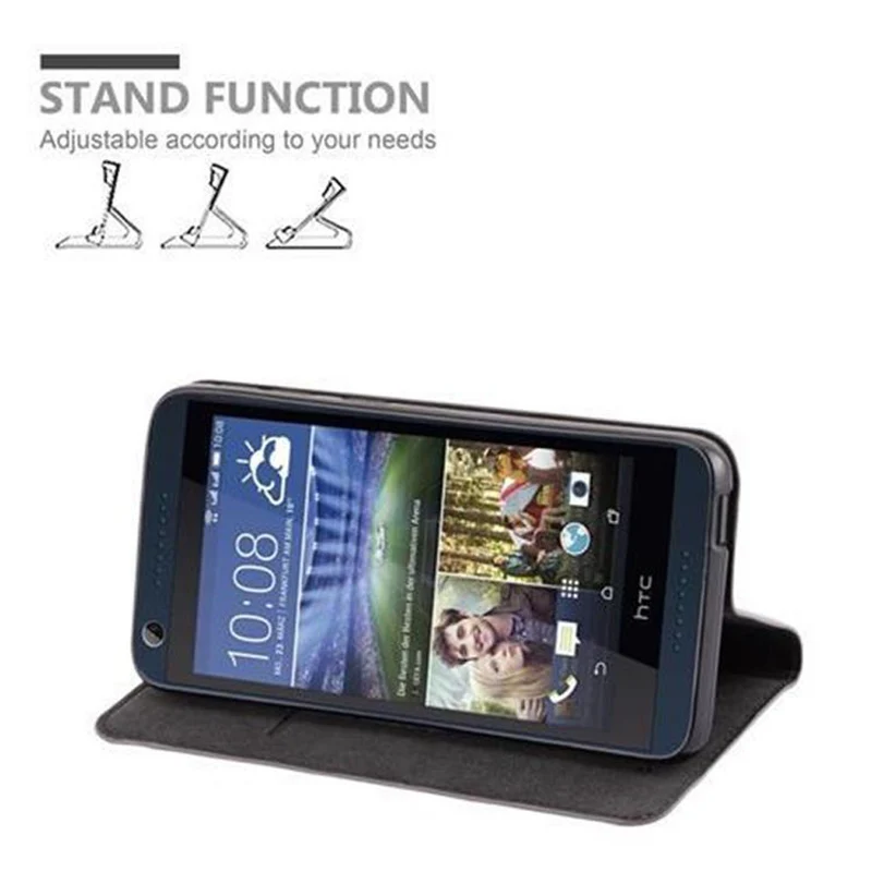 Cadorabo Hülle kompatibel mit HTC Desire 626G Schutzhülle mit Magnetverschluss, Standfunktion und Kartenfach