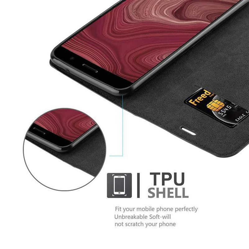 Cadorabo Hülle kompatibel mit HTC OCEAN / U11 Schutzhülle mit Magnetverschluss, Standfunktion und Kartenfach