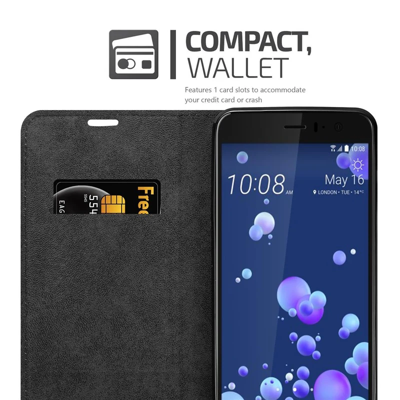 Cadorabo Hülle kompatibel mit HTC OCEAN / U11 Schutzhülle mit Magnetverschluss, Standfunktion und Kartenfach