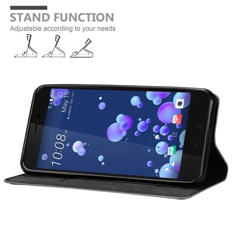 Cadorabo Hülle kompatibel mit HTC OCEAN / U11 Schutzhülle mit Magnetverschluss, Standfunktion und Kartenfach
