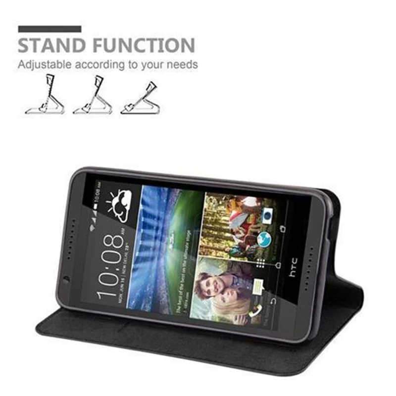 Cadorabo Hülle kompatibel mit HTC Desire 820 Schutzhülle mit Magnetverschluss, Standfunktion und Kartenfach