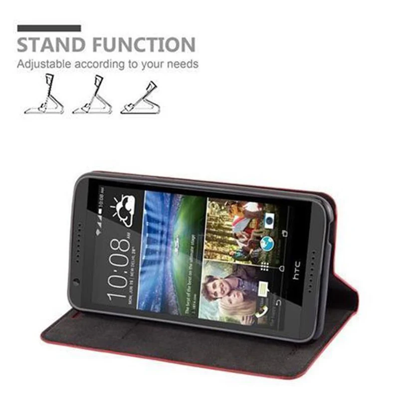 Cadorabo Hülle kompatibel mit HTC Desire 820 Schutzhülle mit Magnetverschluss, Standfunktion und Kartenfach
