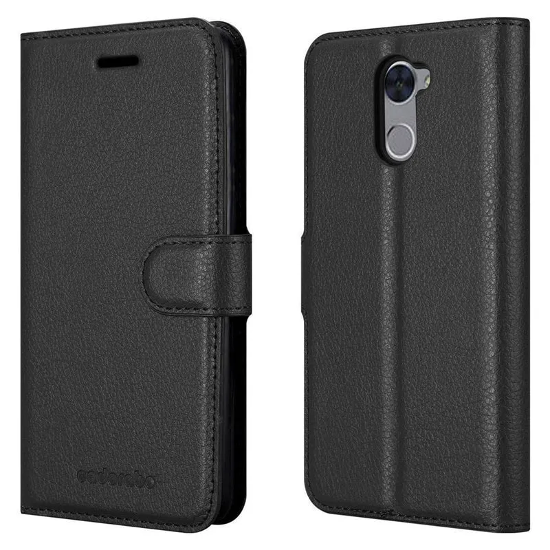 Cadorabo Hülle kompatibel mit Huawei Y7 2017 Schutzhülle mit Magnetverschluss, Standfunktion und Kartenfach