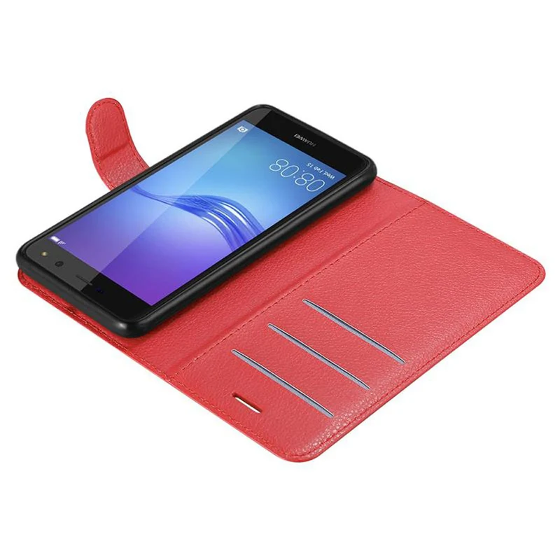 Cadorabo Hülle kompatibel mit Huawei Y5 2017 / Y6 2017 Schutzhülle mit Magnetverschluss, Standfunktion und Kartenfach