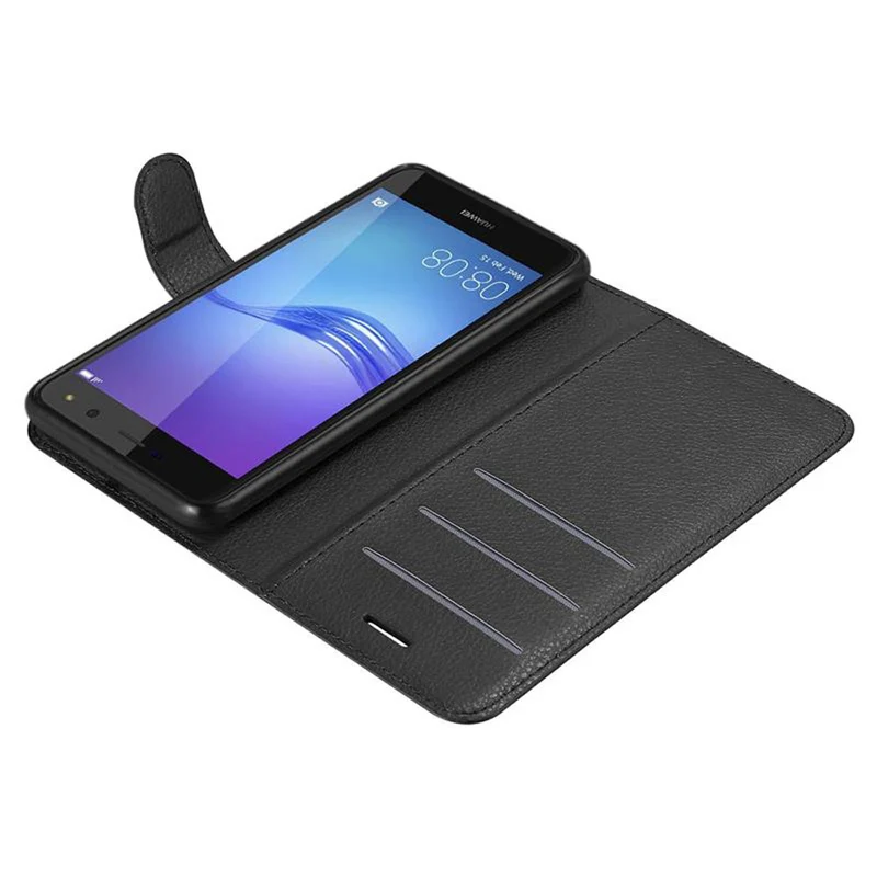 Cadorabo Hülle kompatibel mit Huawei Y5 2017 / Y6 2017 Schutzhülle mit Magnetverschluss, Standfunktion und Kartenfach