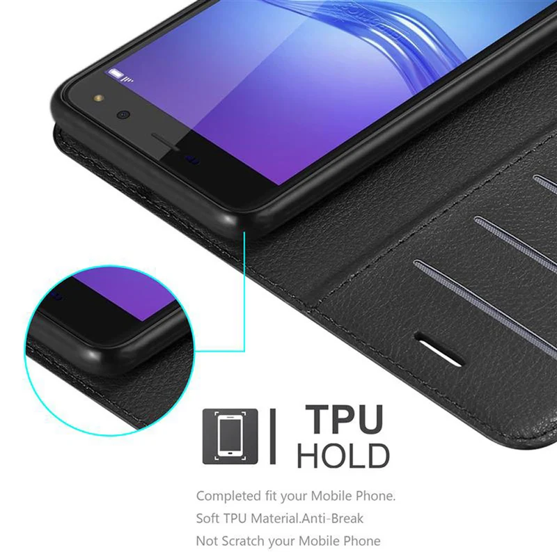 Cadorabo Hülle kompatibel mit Huawei Y5 2017 / Y6 2017 Schutzhülle mit Magnetverschluss, Standfunktion und Kartenfach