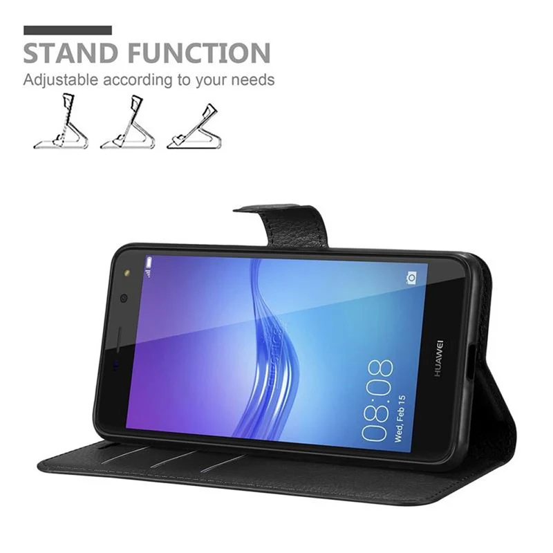 Cadorabo Hülle kompatibel mit Huawei Y5 2017 / Y6 2017 Schutzhülle mit Magnetverschluss, Standfunktion und Kartenfach