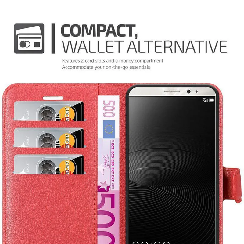 Cadorabo Hülle kompatibel mit Huawei MATE 8 Schutzhülle mit Magnetverschluss, Standfunktion und Kartenfach