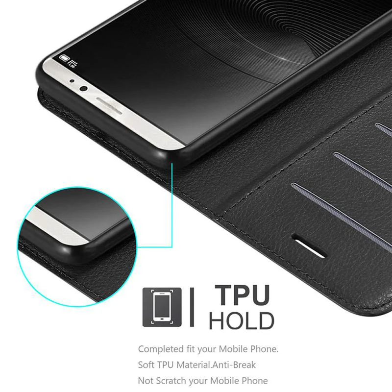 Cadorabo Hülle kompatibel mit Huawei MATE 8 Schutzhülle mit Magnetverschluss, Standfunktion und Kartenfach