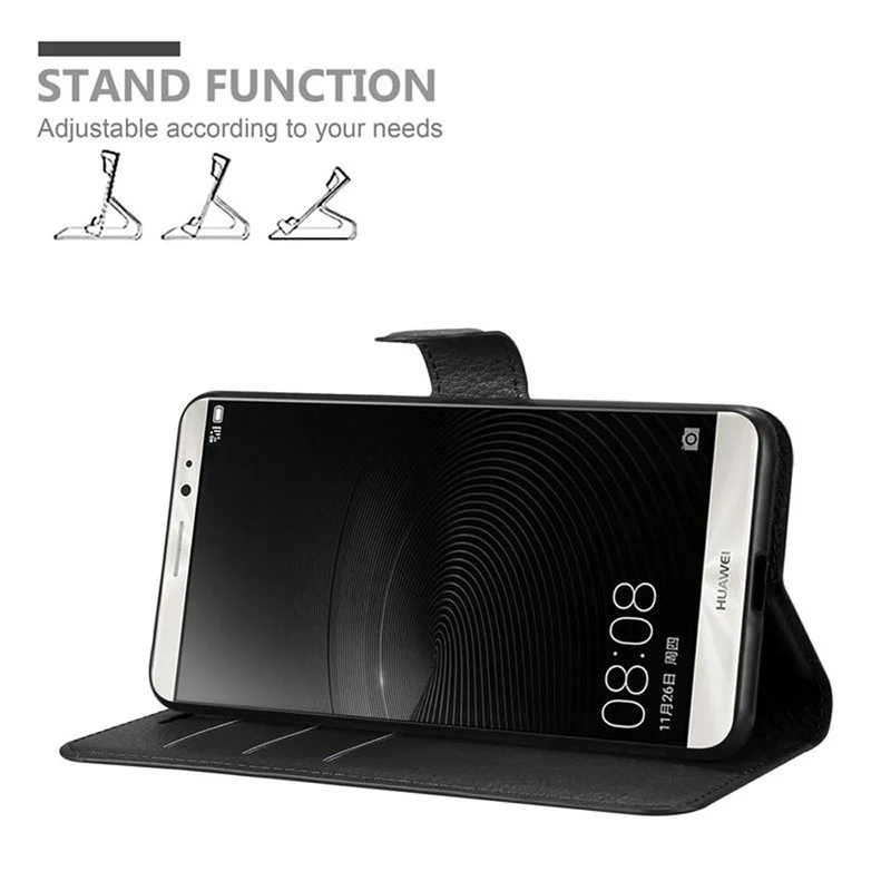 Cadorabo Hülle kompatibel mit Huawei MATE 8 Schutzhülle mit Magnetverschluss, Standfunktion und Kartenfach