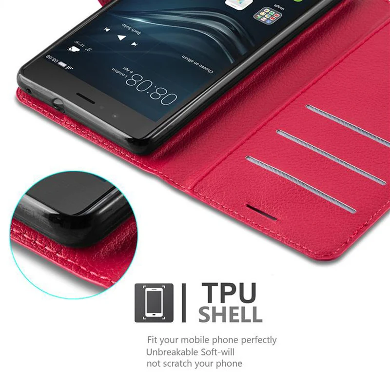 Cadorabo Hülle kompatibel mit Huawei P8 LITE 2017 / P9 LITE 2017 Schutzhülle mit Magnetverschluss, Standfunktion und Kartenfach