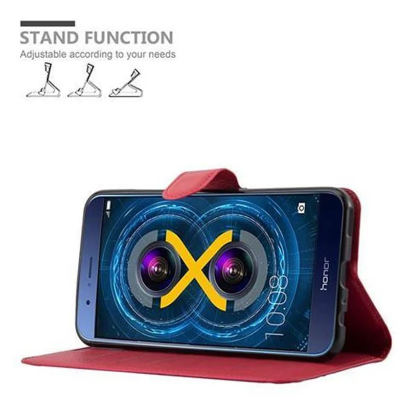 Cadorabo Hülle kompatibel mit Honor 8 PRO Schutzhülle mit Magnetverschluss, Standfunktion und Kartenfach