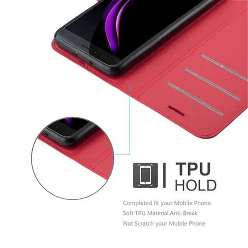 Cadorabo Hülle kompatibel mit Honor 8 / 8 PREMIUM Schutzhülle mit Magnetverschluss, Standfunktion und Kartenfach