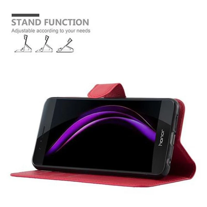 Cadorabo Hülle kompatibel mit Honor 8 / 8 PREMIUM Schutzhülle mit Magnetverschluss, Standfunktion und Kartenfach