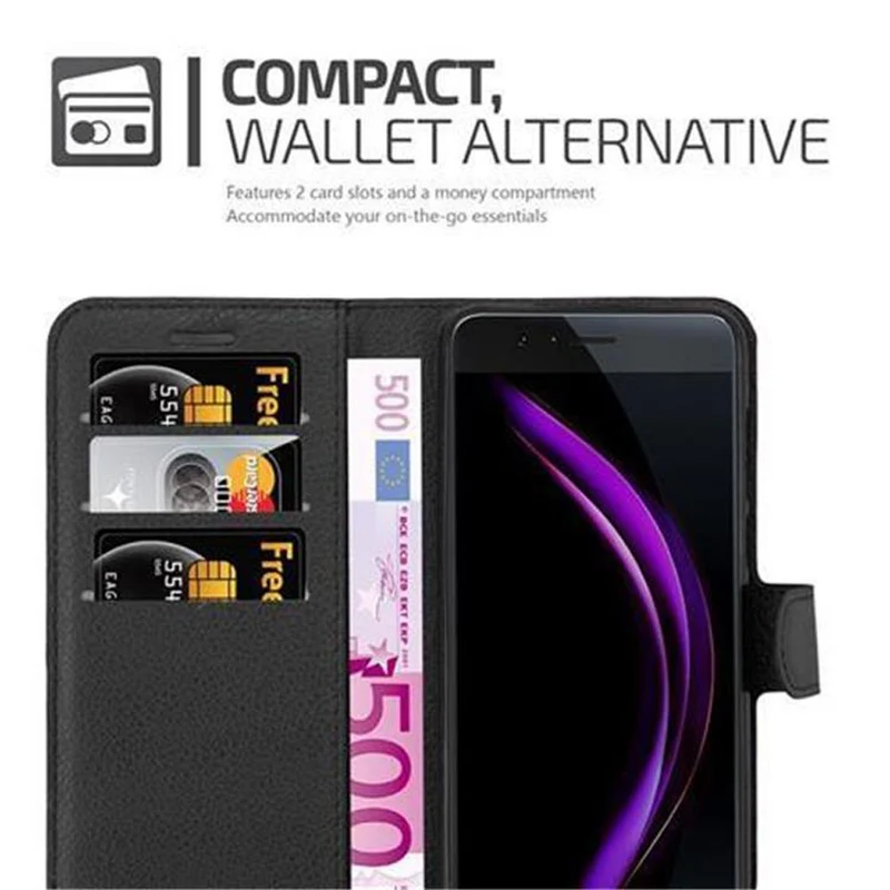 Cadorabo Hülle kompatibel mit Honor 8 / 8 PREMIUM Schutzhülle mit Magnetverschluss, Standfunktion und Kartenfach