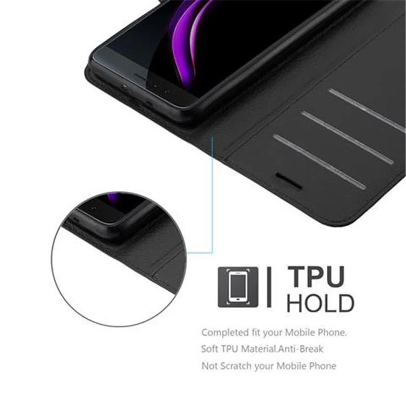 Cadorabo Hülle kompatibel mit Honor 8 / 8 PREMIUM Schutzhülle mit Magnetverschluss, Standfunktion und Kartenfach