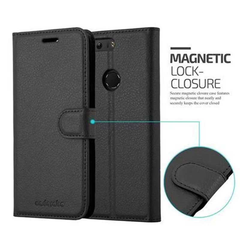Cadorabo Hülle kompatibel mit Honor 8 / 8 PREMIUM Schutzhülle mit Magnetverschluss, Standfunktion und Kartenfach