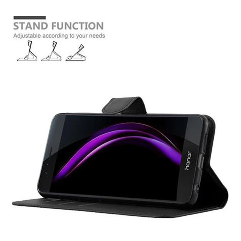Cadorabo Hülle kompatibel mit Honor 8 / 8 PREMIUM Schutzhülle mit Magnetverschluss, Standfunktion und Kartenfach