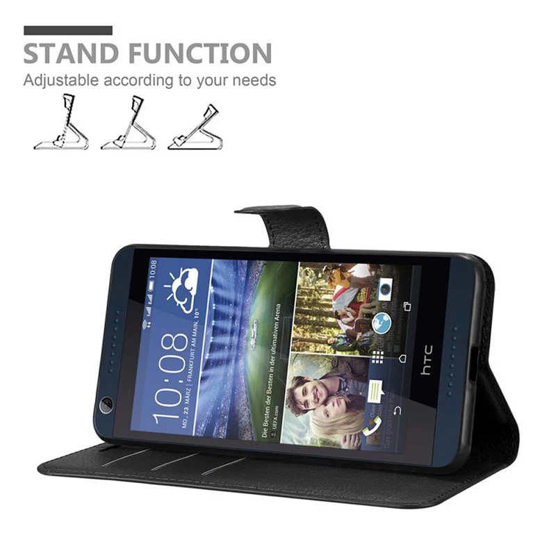 Cadorabo Hülle kompatibel mit HTC Desire 626G Schutzhülle mit Magnetverschluss, Standfunktion und Kartenfach